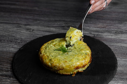Tortilla de patatas y calabacín al horno