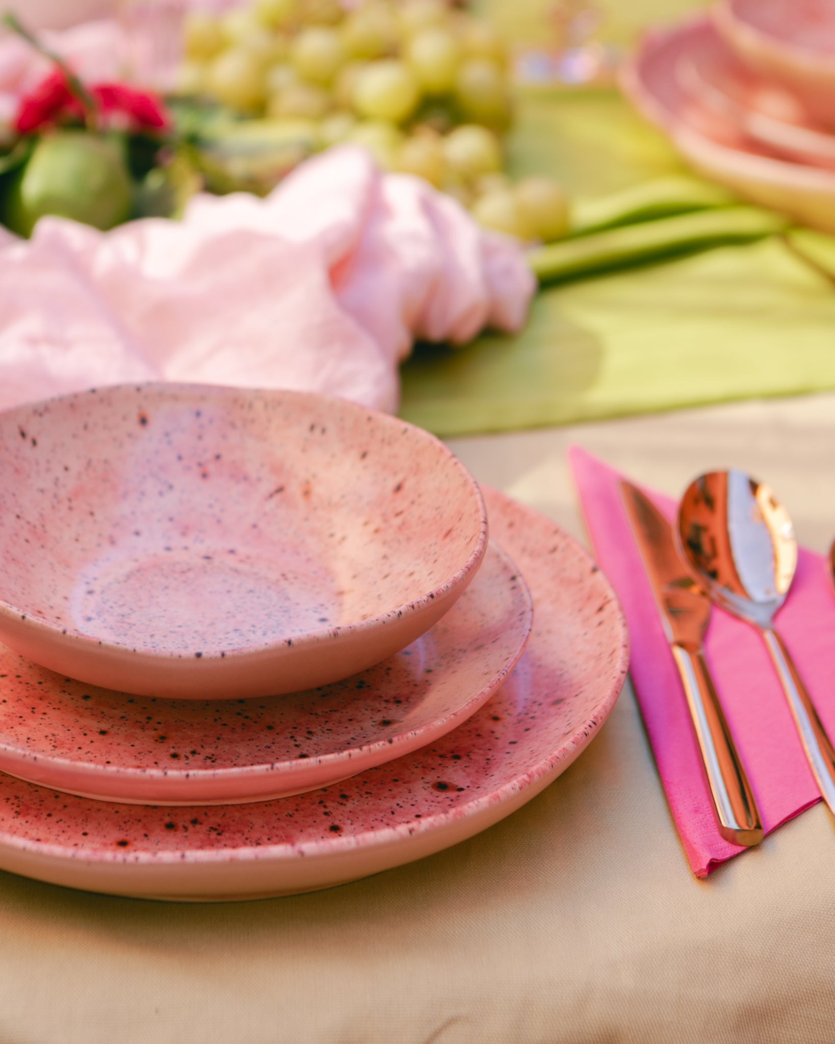 Plato Llano Platos Rosas Porcelana Plato Hondo Rosa, 20 Cm