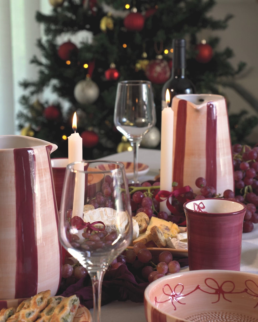 jarra de cerámica artesanal navideña